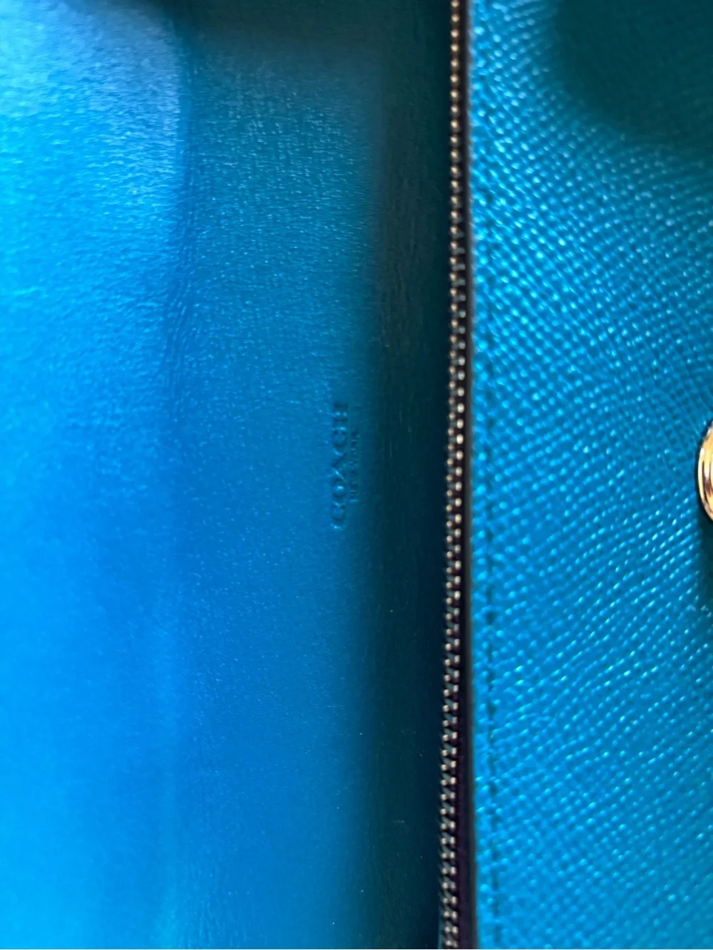 Teal Leather Coach Wallet